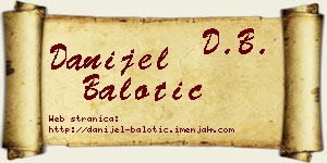 Danijel Balotić vizit kartica
